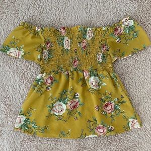 Yellow Floral Off-the-Shoulder Top